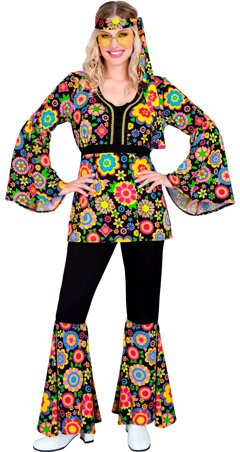 Disfraz Hippie con Flores Multicolor para Mujer Hippies Widmann
